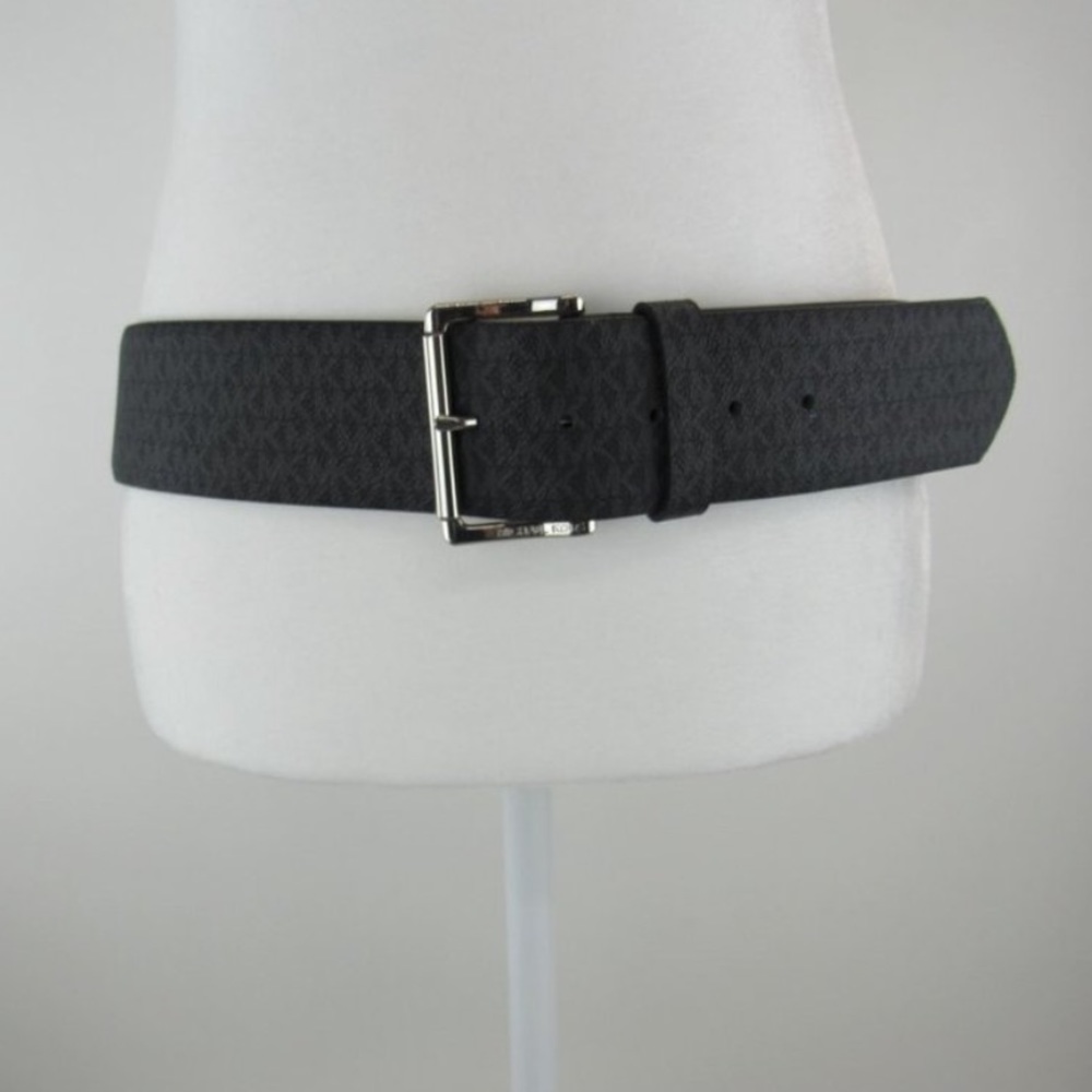 NWT Michael Kors MK signature black wide belt M L